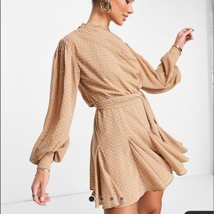ASOS DESIGN high neck pleated mini dress